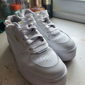 Puma White and Gold Sneakers